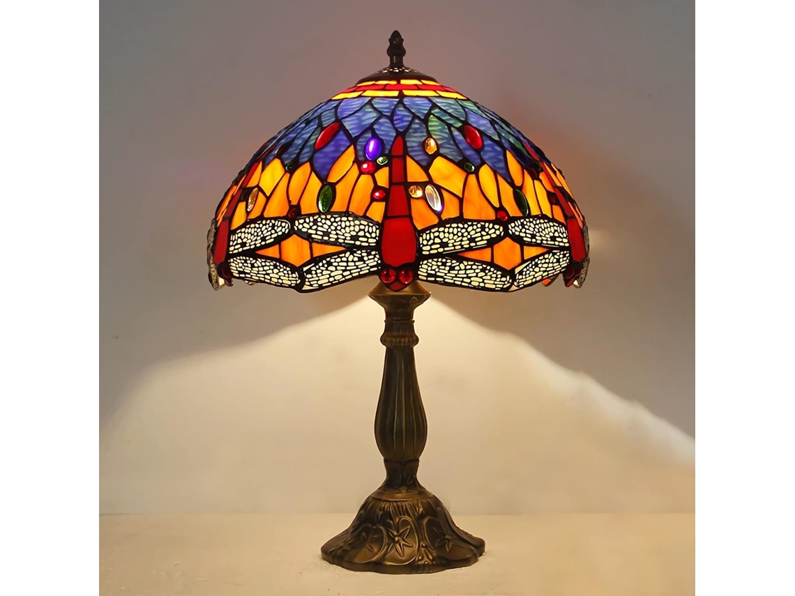 Abajur De Mesa Estilo Tiffany, Abajur De Cabeceira Artesanal Em Vitral, Abajur De Mesa Antigo Vintage Para Sala Estar