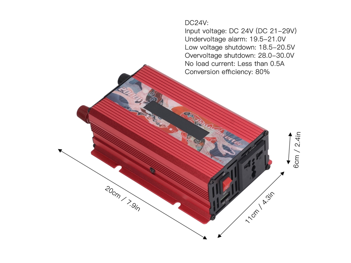Inversor Solar Carro 2000w Laxiscreed Com Ventoinha E Tela Lcd Para Energia Portátil