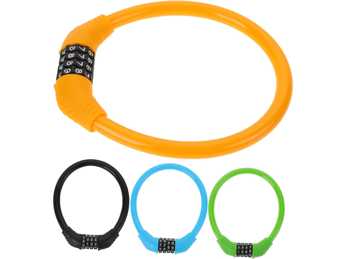 Cadeado De Combinação Para Bicicleta, Corrente De Aço, Conjunto De 4