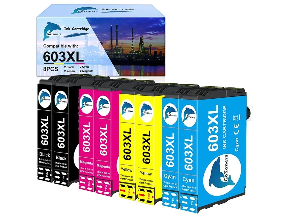 Cartuchos Compatíveis Com Epson 603 Xl 8 Peças Para Xp 2100 Xp 2105 Xp 2150 Xp 2155 Xp 3100 Xp 3105 Xp 3150 Xp 4100 Xp 4105 Xp 4150 Wf 2810 Wf 2820 Wf