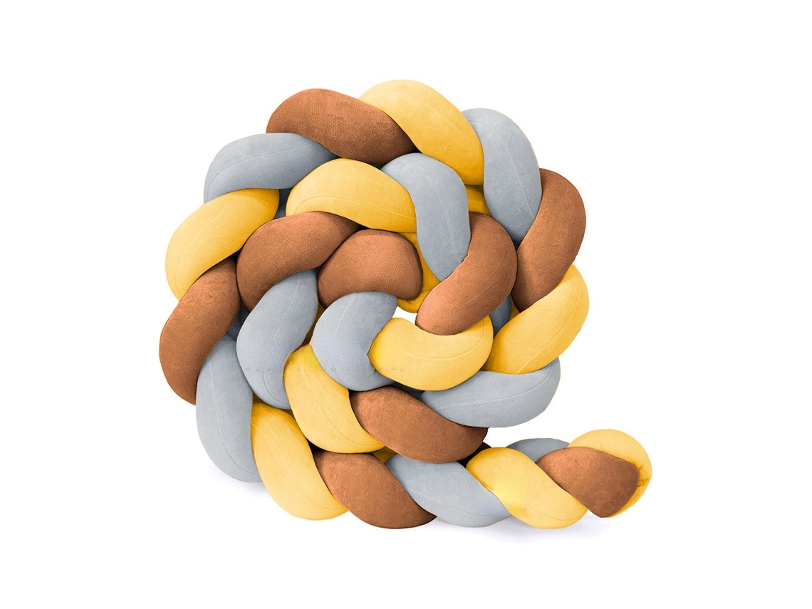 Protetor De Berço Anticolisão Macio E Lavável, 350cm, Amarelo Elysve