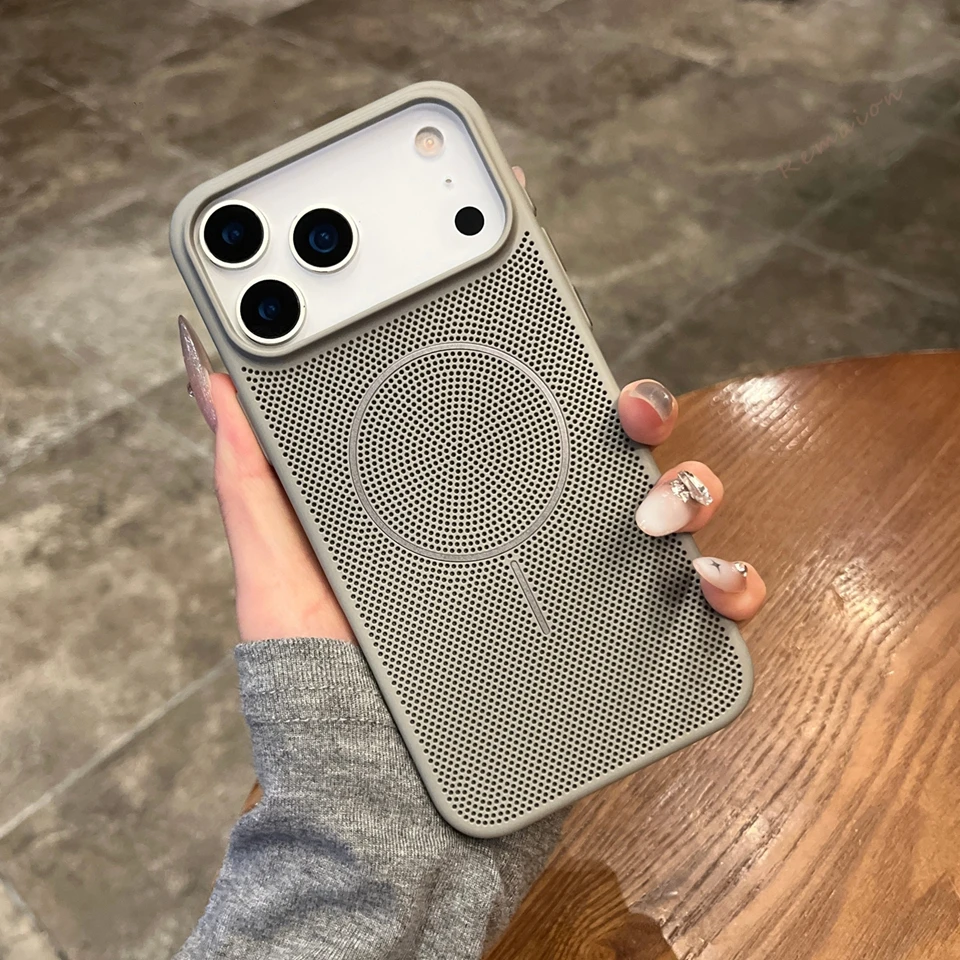 Capa Magnética Para Iphone 13 Pro (cinza), Com Resfriamento E Superfície Fosca.