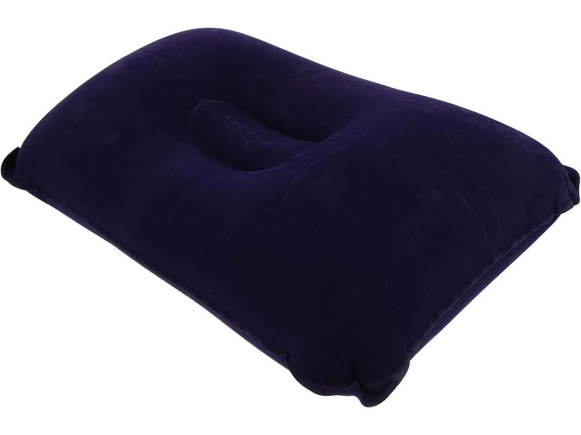 Almofada de Viagem Inflável para o Pescoço com Design Ergonômico, Feita Pvc, Azul, Ideal Camping CHABERLU
