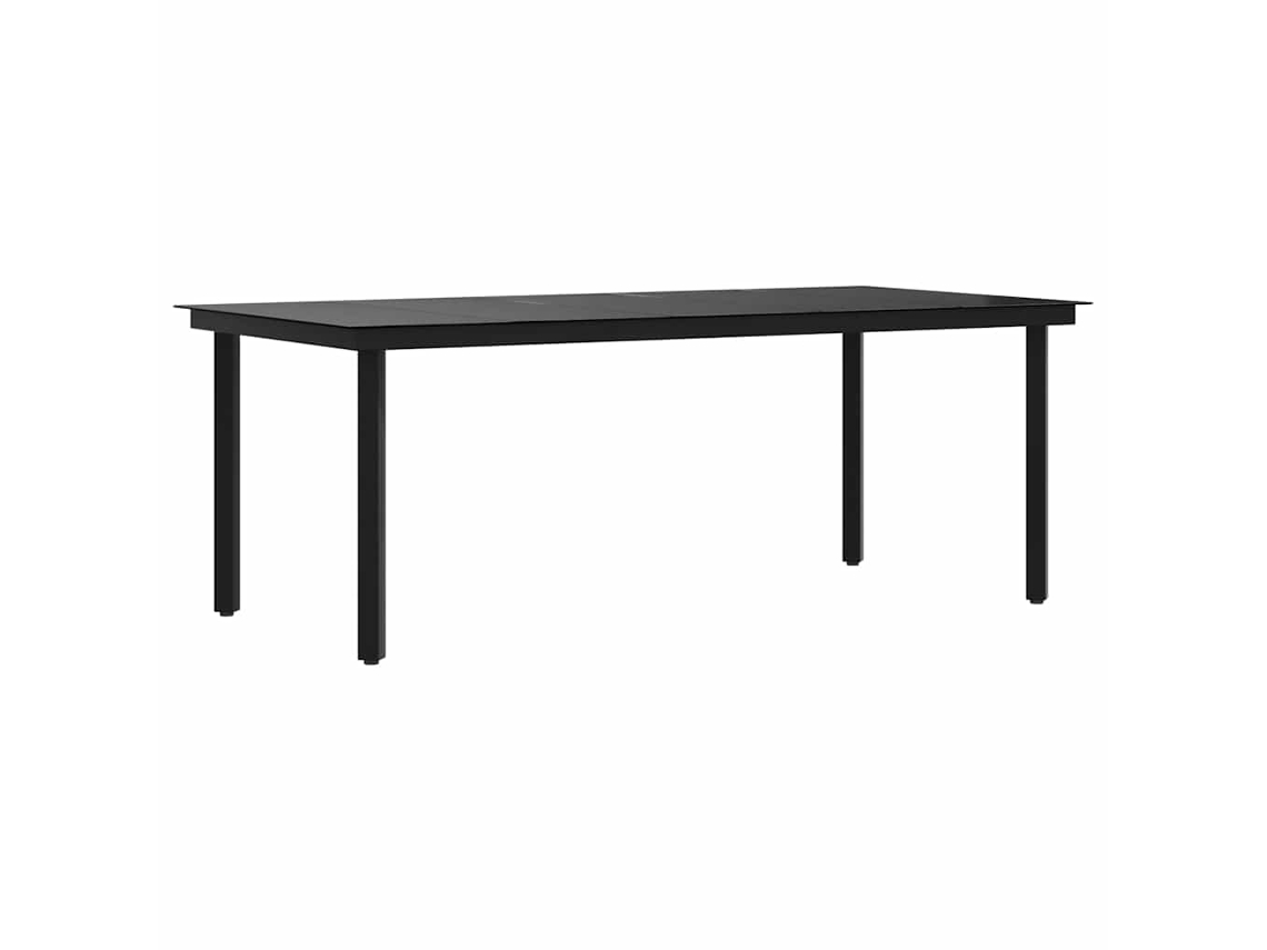 Maison Exclusive - Mesa De Jantar Para Jardim 200x100x74 Cm Aço E Vidro Preto