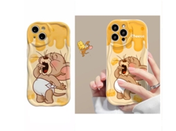 Capa Design Jerry Cartoon Para Iphone 16 Pro Pele Sintética Amarelo