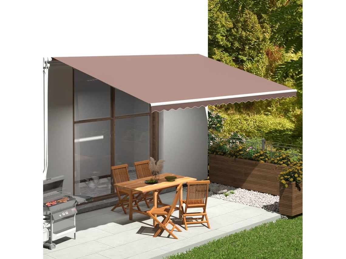 Vidaxl Tecido De Substituição Para Toldo Castanho 5x3,5 M Poliéster