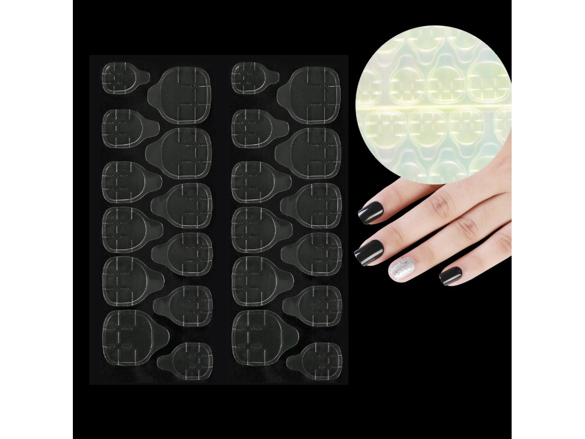 Stickers De Cola Dupla Face Para Unhas Falsas Flexíveis À Prova D'água Manicure Respirável Adesivos De Unha Amarela