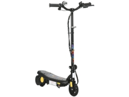 Scooter elétrica infantil 7-14 anos, preta, dobrável, farol LED, travão, 12 km/h | S/MARCA
