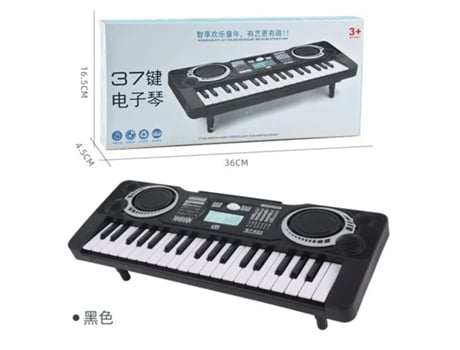 Piano Analógico Eletrónico para Crianças Instrumento Musical Educativo Brinquedos para Bebés 37 Teclas LUGA