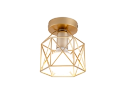 Luminária de Teto Minimalista em Estilo Nórdico, Dourada, Feita de Metal, com Luzes Led Embutidas. MDUG