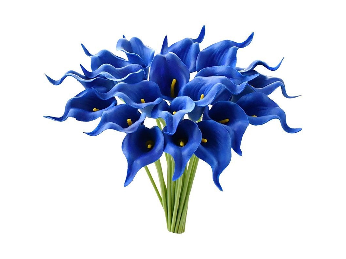 Flores Artificiais Nova Line, 20 peças, calla lily, azul, casa, casamento, marca S/MARCA