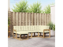 Vidaxl Conjunto De Sofás Para Exterior 6 Unid. Branco E Creme