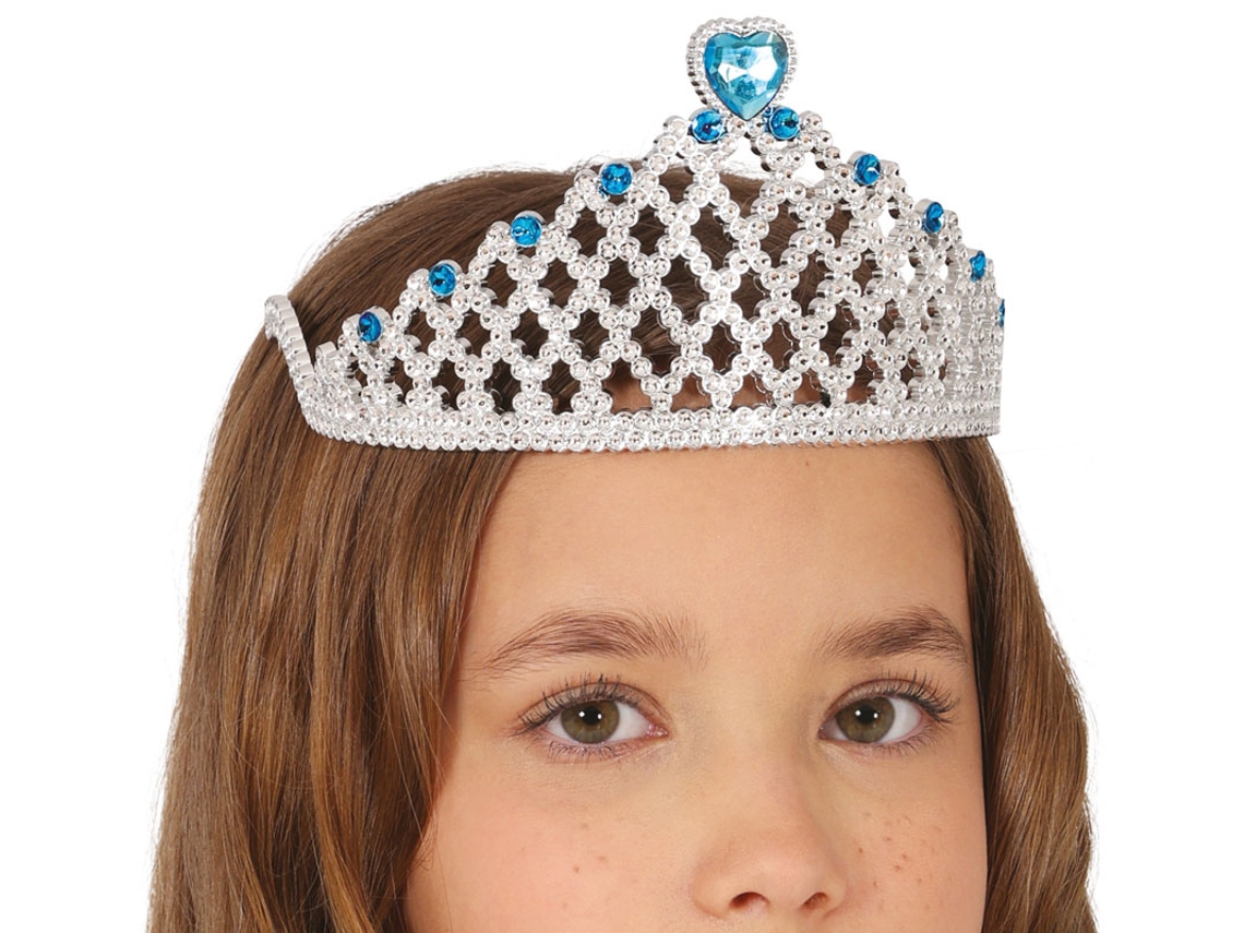 Tiara de princesa prateada com coração