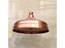 Chuveiro Cobre 20cm (8"), Alta Pressão, Fixo, Ângulo Ajustável, Dourado