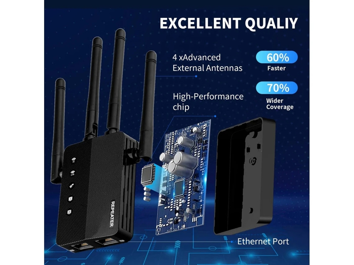 Reforço De Sinal Extensor Wifi 2024, Amplificador De Sinal 5x Mais Rápido Yizhood
