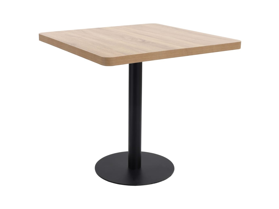 Vidaxl Mesa Bistrô 80x80 Cm Mdf Castanho-claro
