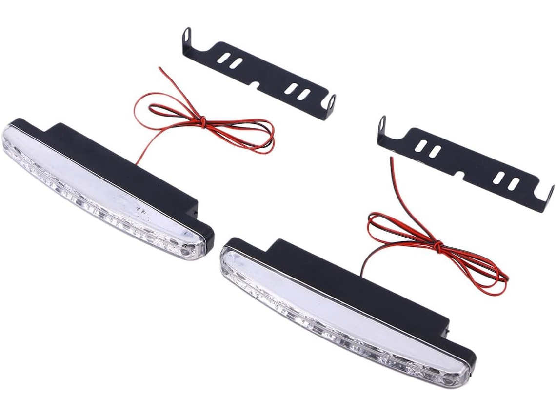 Conjunto De 2 Luzes Diurnas Universais Alasum Para Carro Com 8 Leds, Iluminação Led Brilhante E Fácil De Usar