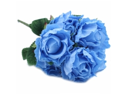 1 Buquê de Peônias, Flores Artificiais de Seda, Buquê de Noiva, Azul AQUAFORGE