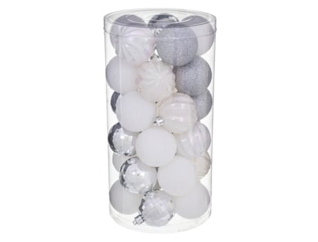 Bola de Natal Branca Prateada X 30 FEERIC LIGHTS & CHRISTMAS