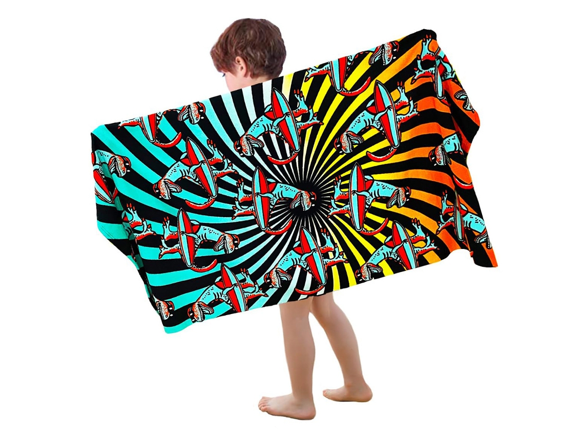Yuysan Toalha Microfibra Praia Infantil, Absorvente E Secagem Rápida, 140x70cm Dinossauro Azul