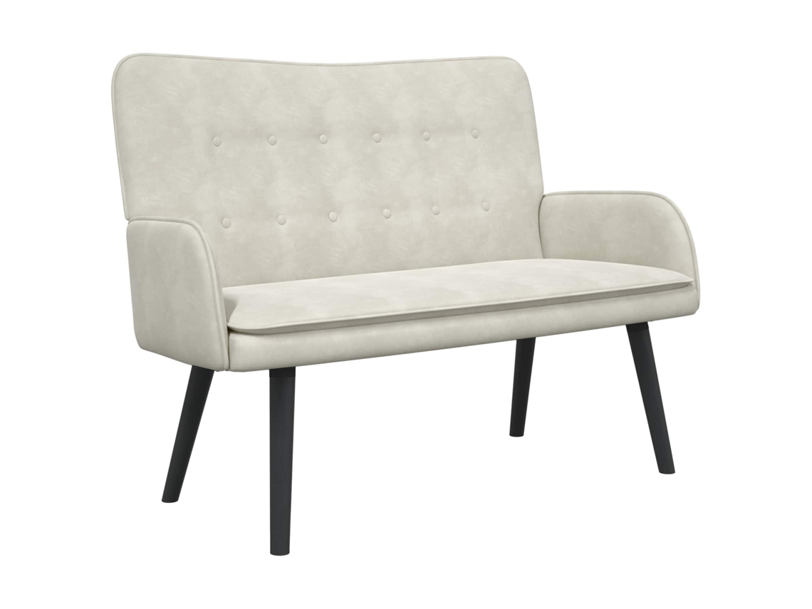 Sofá para 2 Pessoas Creme 115 X 61 X 87 Cm Veludo MAISON EXCLUSIVE (v)