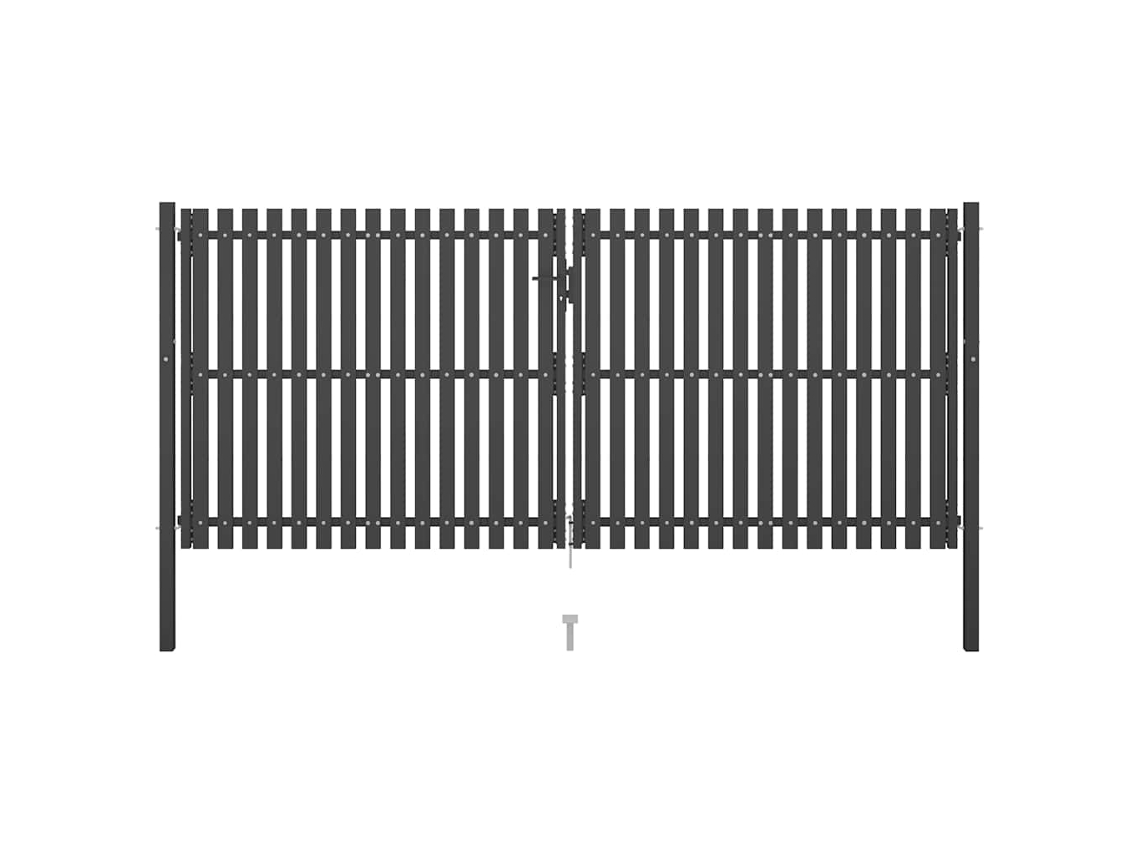 Vidaxl Portão De Cerca De Jardim Em Aço 400x150 Cm Antracite