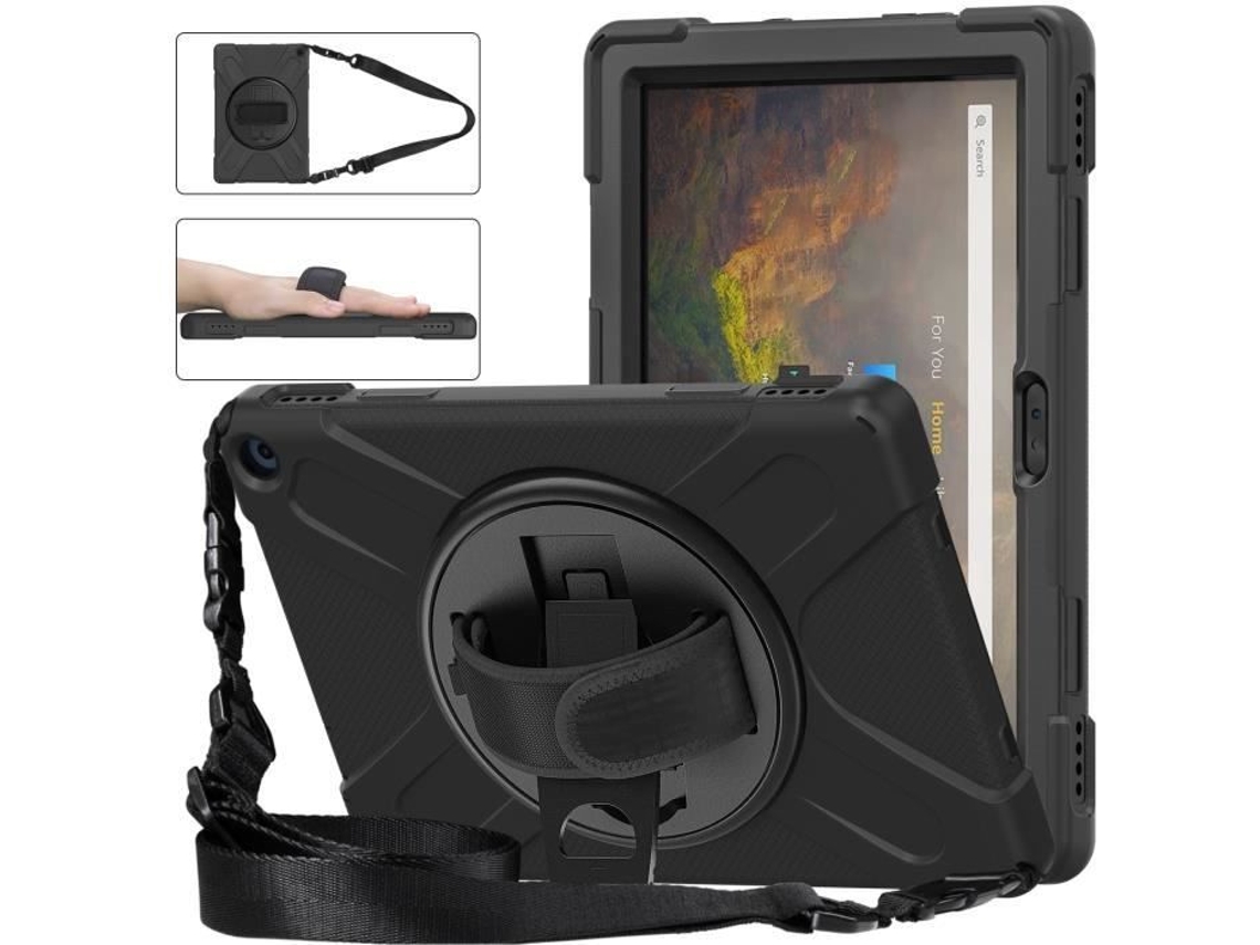 HURRISE Estojo para Tablet À Prova de Choque Estojo para Tablet À Prova de Choque Proteção Múltipla para Tablet com Computação Por Toque Preto