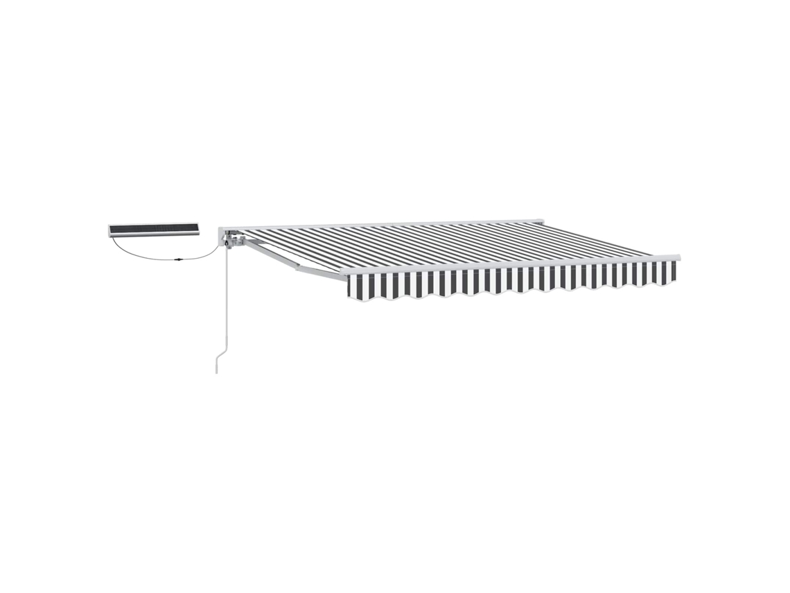 Conjunto 1 Toldo Retrátil Elétrico Vidaxl Branco Alumínio (3 X 2,5 M)