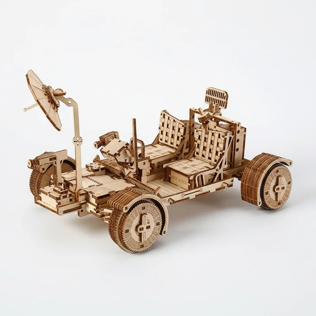 Kit de Modelo Diy de Carro Retrô em Madeira 3d. Brinquedo Mecânico para Montar, Feito À Mão. MDUG
