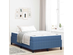 Vidaxl Estrutura Da Cama Com Colchão Azul 120 X 200 Cm Tecido