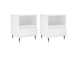 Bedside Cabinet, Bedside Cabinets Vidaxl Branco Madeira Processada (n/a)