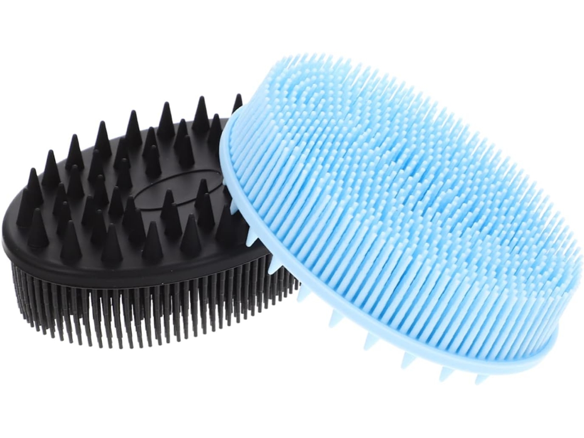 Conjunto Popetpop Com 2 Escovas De Banho Esfoliantes Silicone Macio Para Bebês, Acessórios Práticos Para O Banho, Pretas