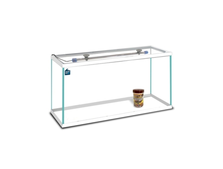 Aquário Vidro com moldura Branco 60 L. + Tubo Luz Led