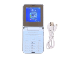 Telefone Celular Para Idosos Flip 2g Tela 2.6 Polegadas Botões Grandes Som Alto Câmera 1.3mp Azul