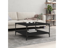 Vidaxl Mesa De Centro 80x80x40 Cm Derivados De Madeira Preto