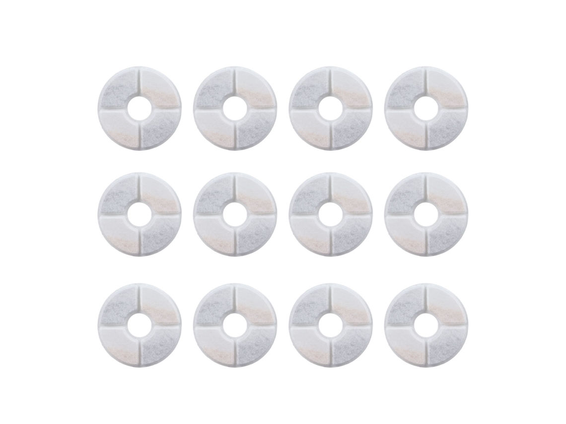 Laxiscreed Filtros Para Dispensador De Água De Pets, Pack 12 Unidades Com Carvão Ativado E Resina