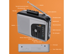 Gravador de Fita para Mp3 com Rádio Am/fm Portátil LAXISCREED