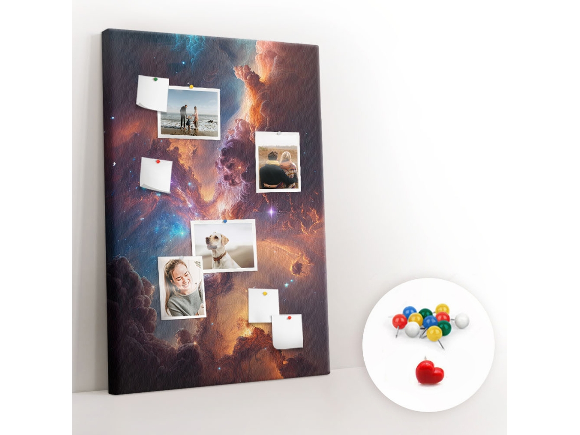 Painel De Cortiça Para Parede Galáxia E Cosmos Para O Escritório Espelharte (80x120 Cm)