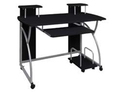 Computer Desk, Computer Desks Vidaxl Preto Madeira Processada (110 X 52 X 88.5 Cm)