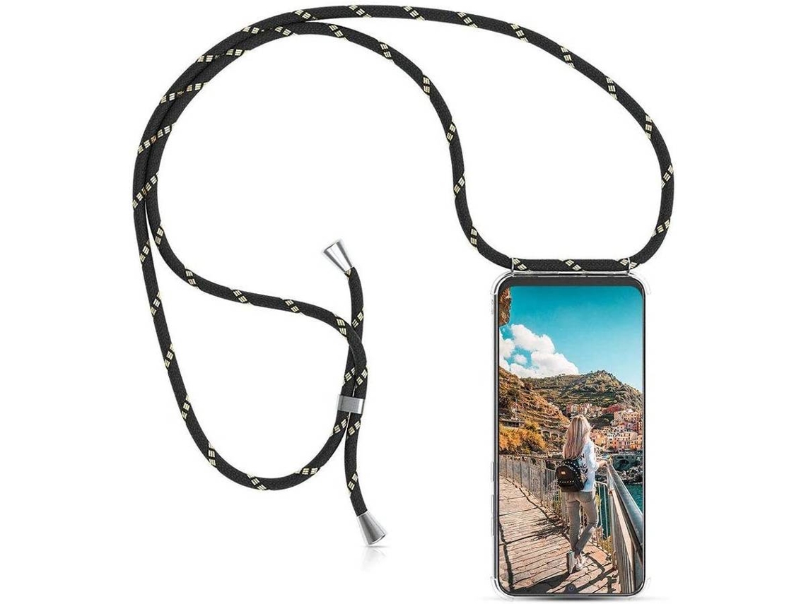 Capa Huawei P Smart HONGWE. Com corda Transparente, Preto