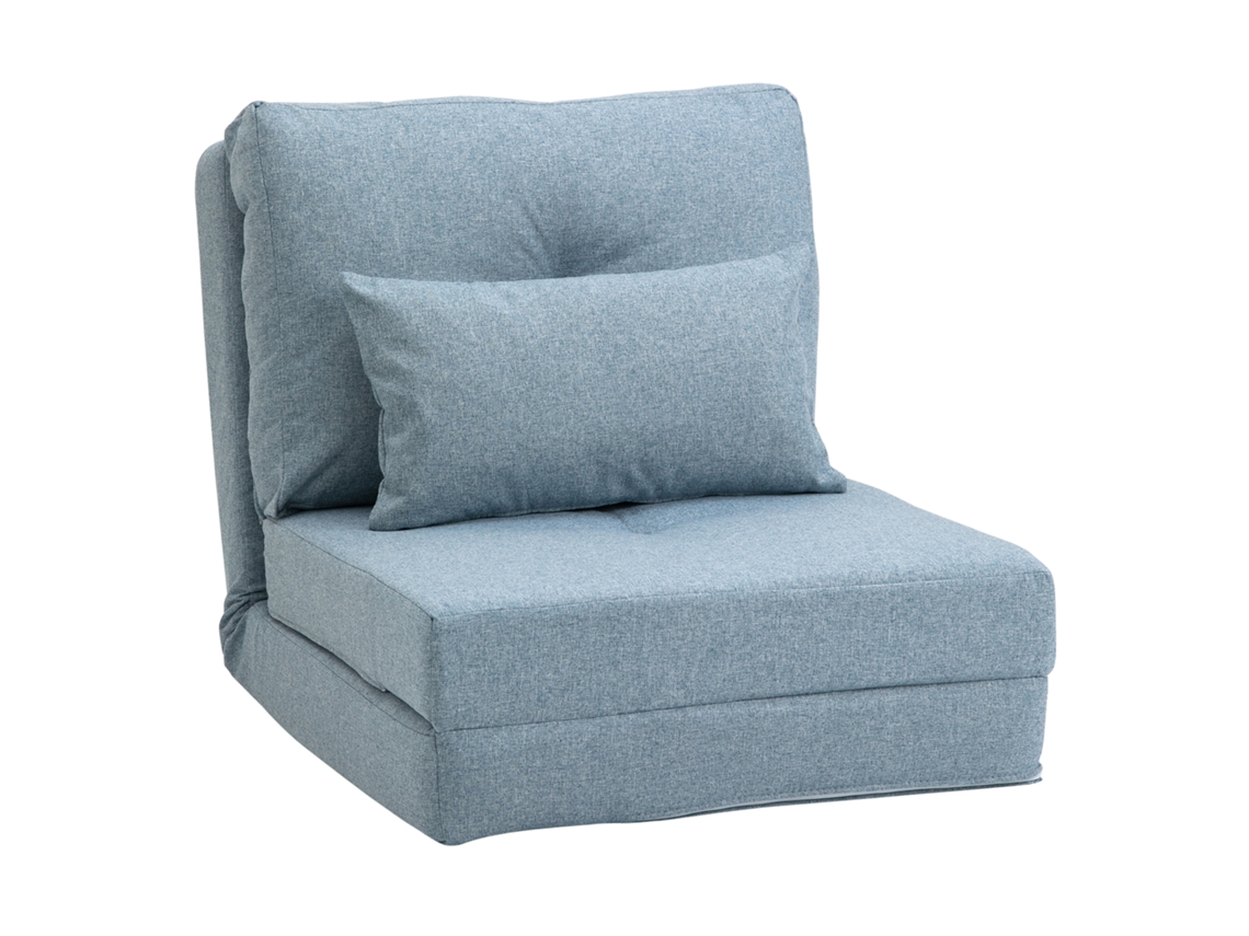 Sofá Cama CHEZMOI 1 Lugar com Almofada, Veludo Creme