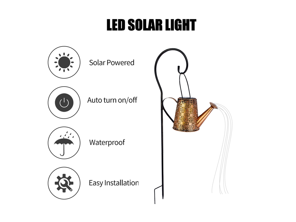 Luzes de Regador Solar para Jardim Caminho Ajudante