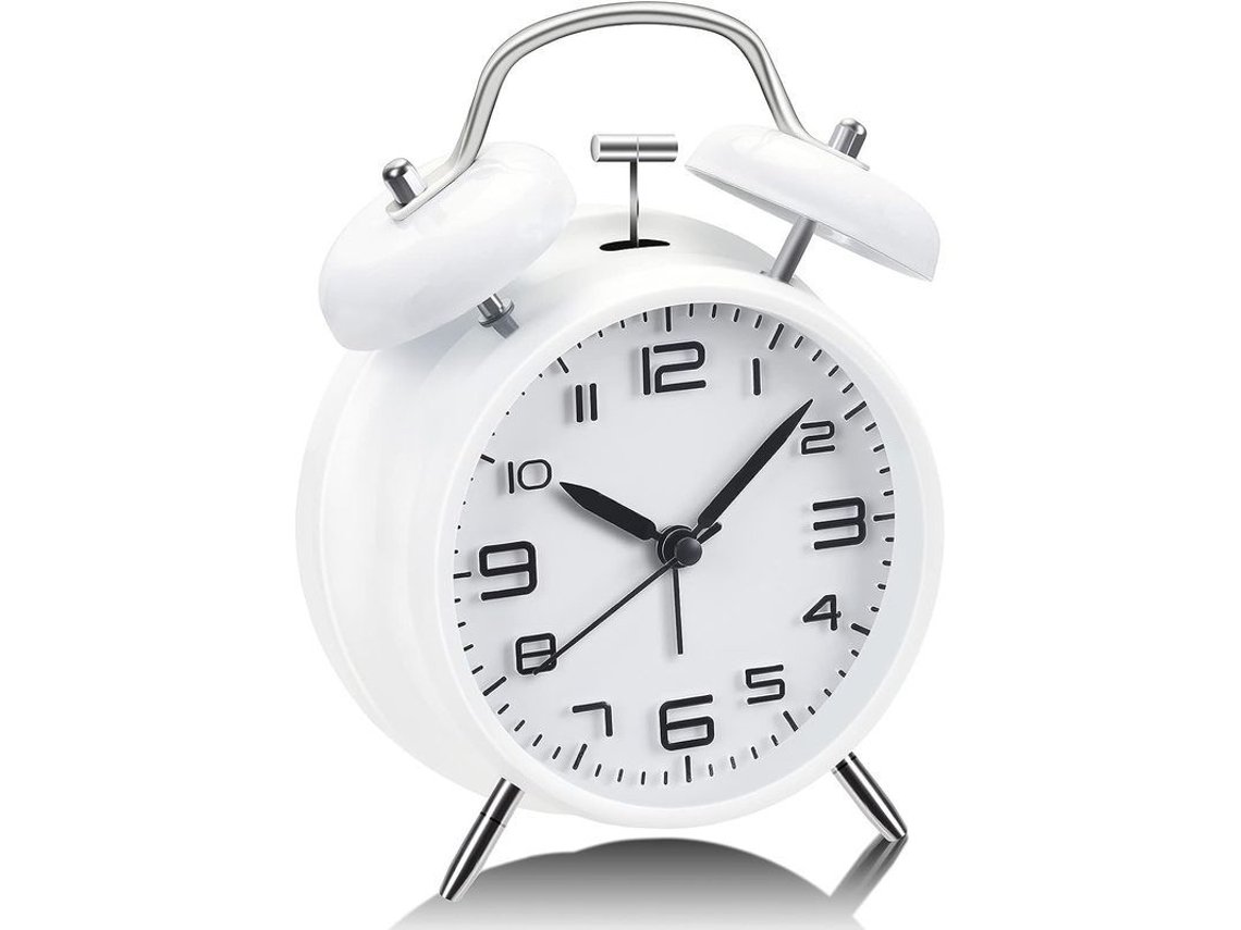 2026-despertador De Campanas Gemelas Com Dial Estéreo, Função De Luz Noturna, Funciona Com Pilhas