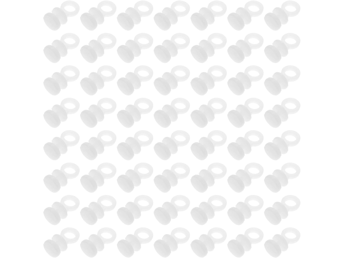 Conjunto De 150 Ganchos Deslizantes De Plástico Branco Para Cortinas Em Trilhos, Clipes Resistentes