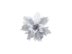 Decoração de Natal em Prata com Flores Douradas LAXISCREED