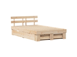 Estrutura Da Cama Com Gaveta Com Cabeceira Com Armazenamento Castanho Vidaxl (120x190 Cm)
