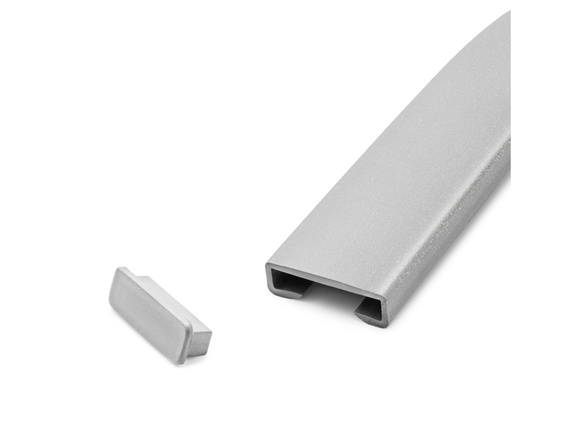 Tampa De Extremidade Quest Para Corrimão Pvc 40x8 Mm, Prateado