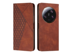 Capa De Celular Em Couro Magnético Com Padrão De Diamante Para Xiaomi 13 Ultra