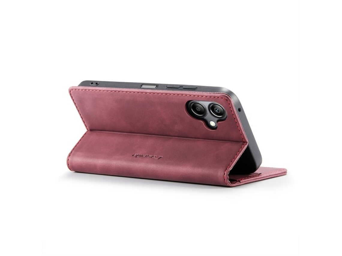 Capa Para Samsung Galaxy A07 Multifuncional Horizontal De Couro Vermelha