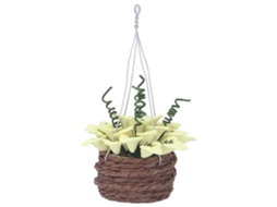 Cesta decorativa em miniatura de resina, requintada, para pendurar, ideal para casa de bonecas na escala 1:12.